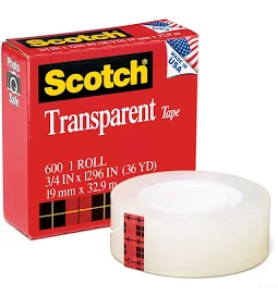 3M 600 SCOTCH TRANSPARENT STATIONERY TAPE